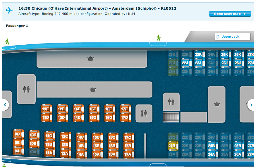 boeing 747-400 klm seat plan